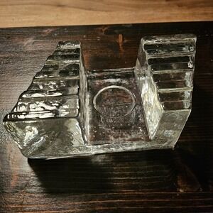 Pasabahce Turkey Clear Glass Candle Holder Tealight Votive Thick Glass Vintage